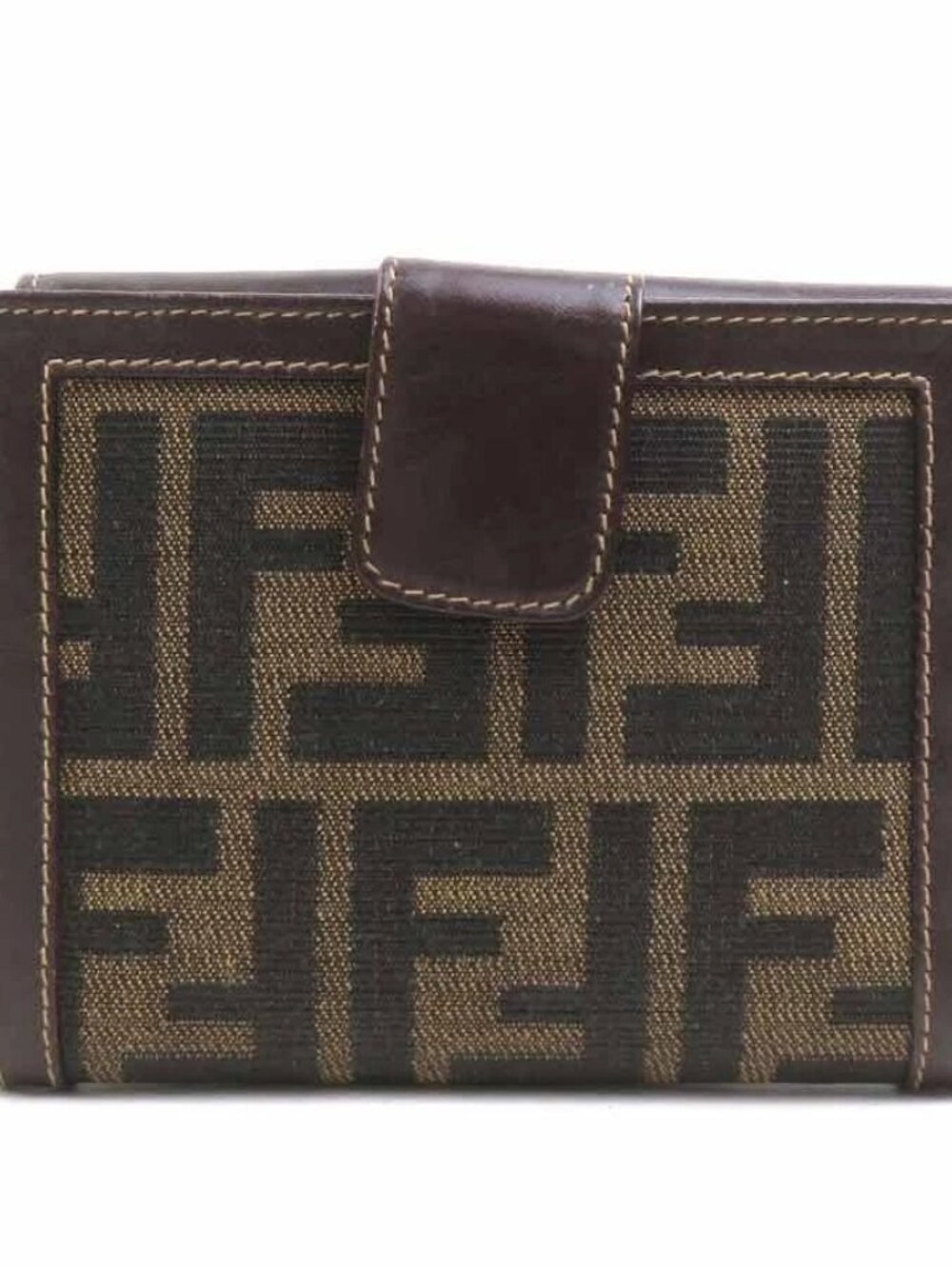 FENDI Zucca Bifold Wallet Brown Canvas/Leather -